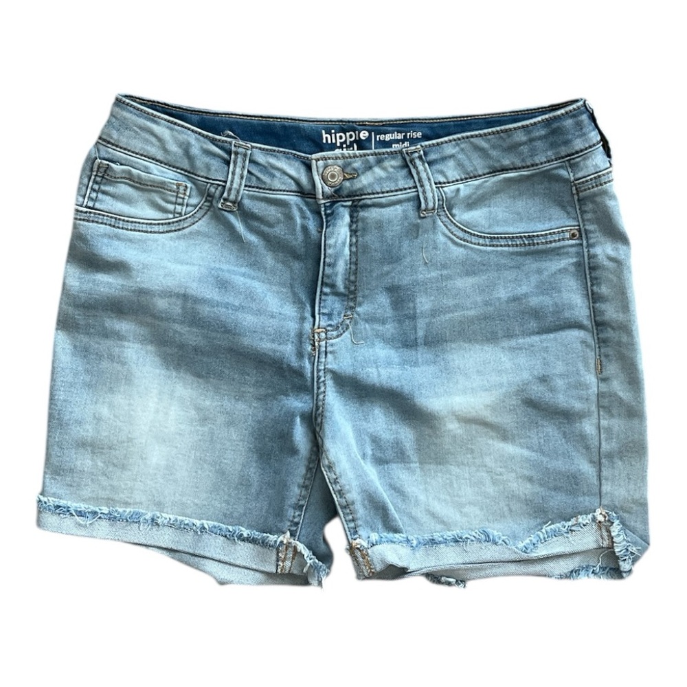 Hippie Girl Kids Blue Denim Shorts Size 18 EUC